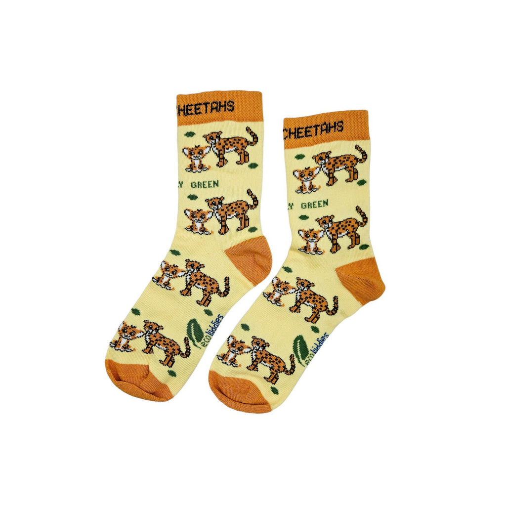 CARING CHEETAHS ORGANIC COTTON KIDS SOCKS