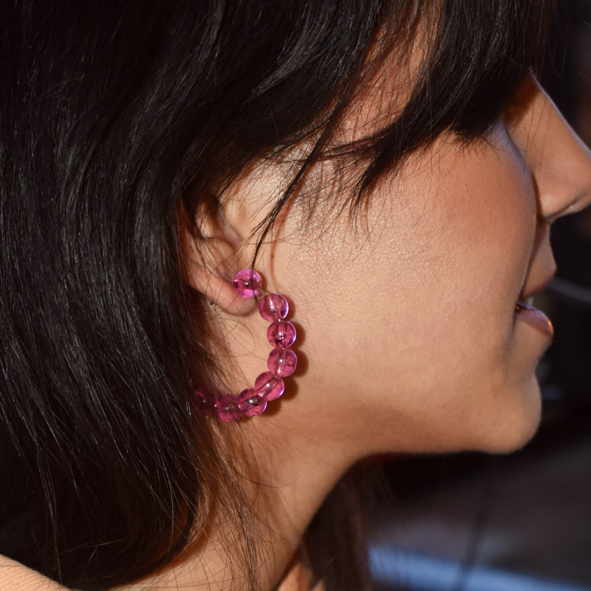 Pink Bubblegum Hoop Earrings, Bubblegum Earrings, Statement Hoop Earrings, Playful Pink Earrings, Pink Hoops | by lovedbynlanla