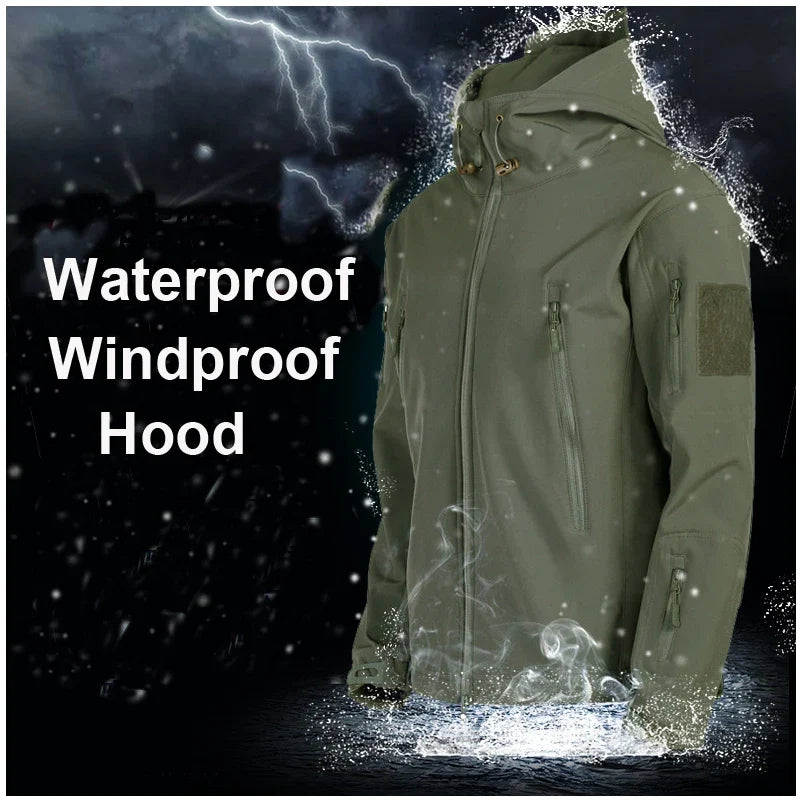 Outdoor Hooded Jacket and Trouser Clothing Set with Style Options