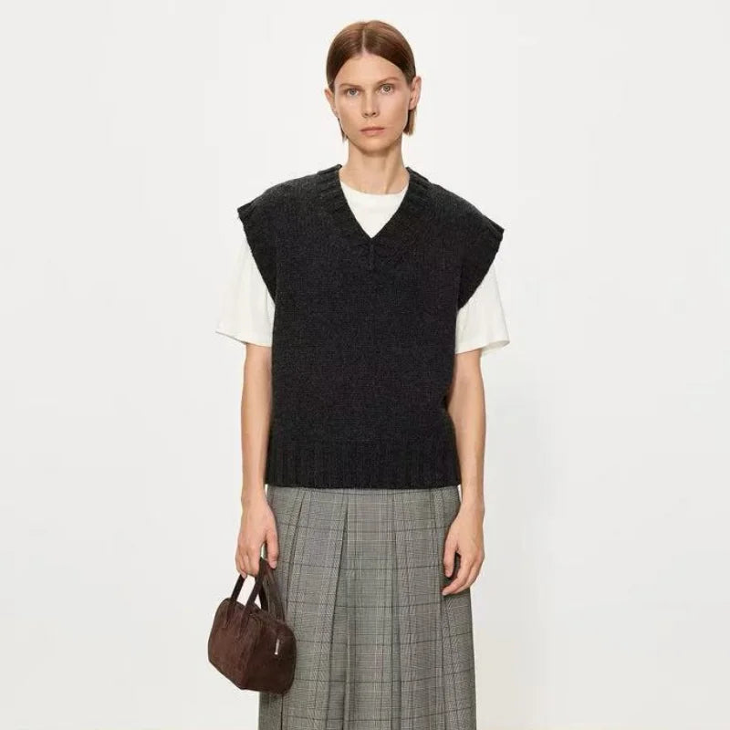 V-Neck Sleeveless Knit Vest