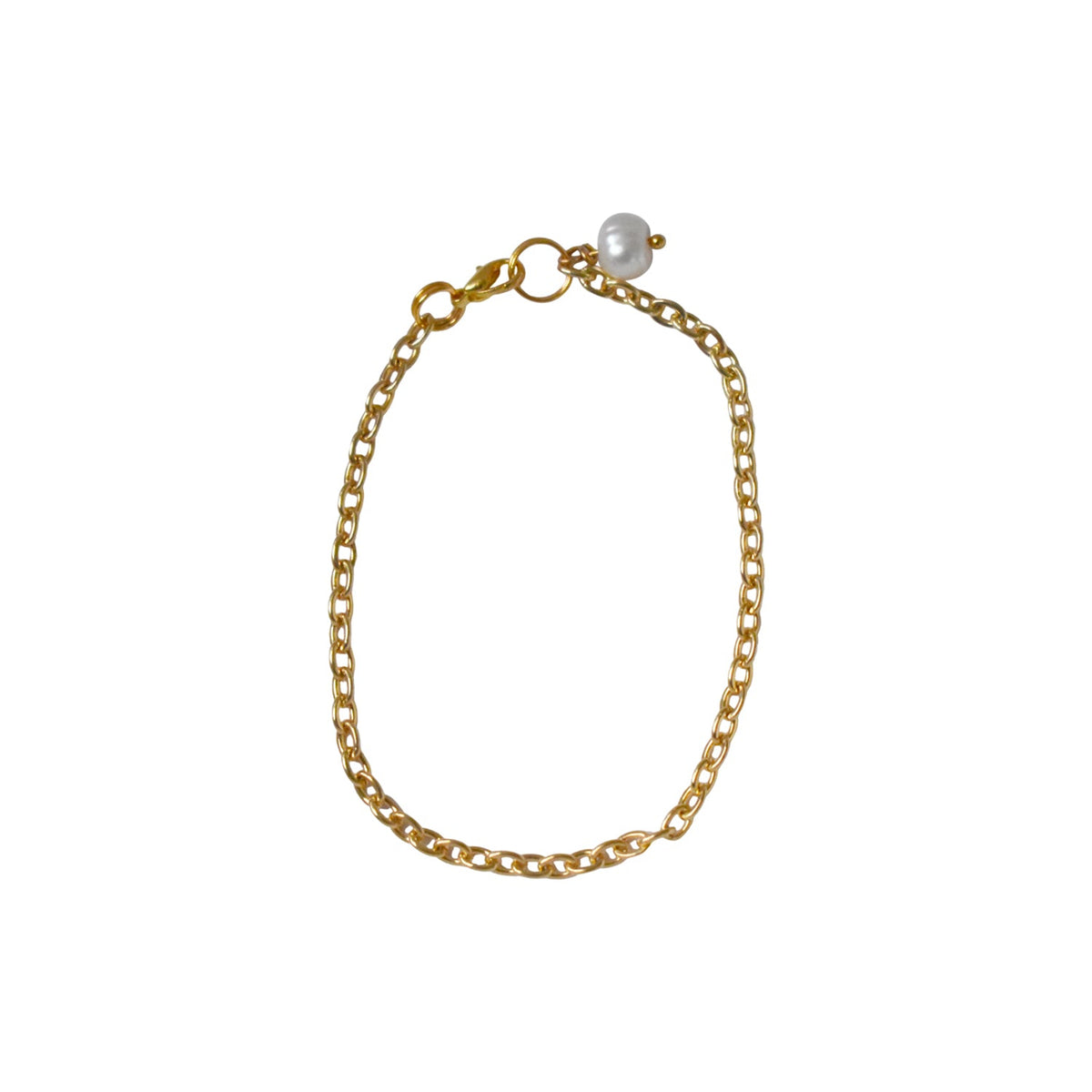 Pearl adjustable bracelet or anklet on gold plated chain | by Ifemi Jewels
