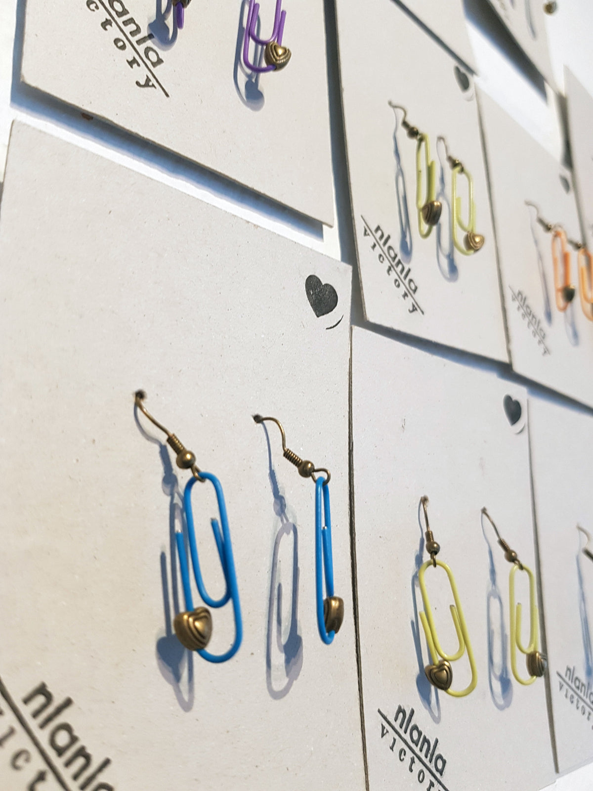 Orange Personalised Paperclip Earrings | by lovedbynlanla